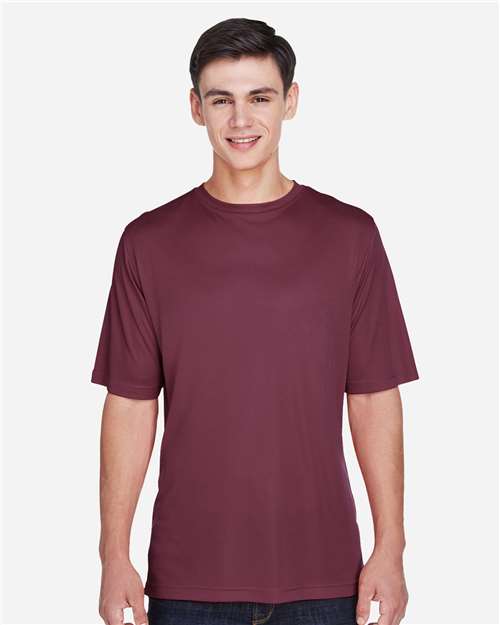 Front View of Sport Dark Maroon Men's Zone Performance T-Shirt - TT11