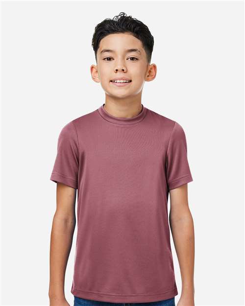 Rear View of Sport Dark Maroon Youth Zone Performance Mesh T-Shirt - TT15Y