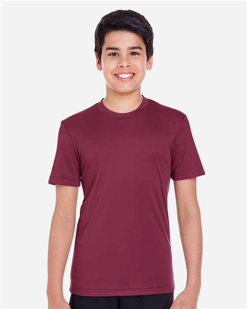 Rear View of Sport Dark Maroon Youth Zone Performance T-Shirt - TT11Y