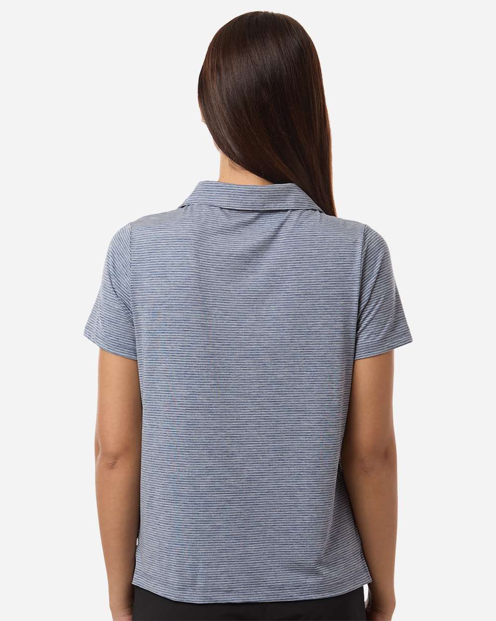 Sport Dark Navy Heather/ White Women's Relay Heathered Stripe Polo - TT125W plain