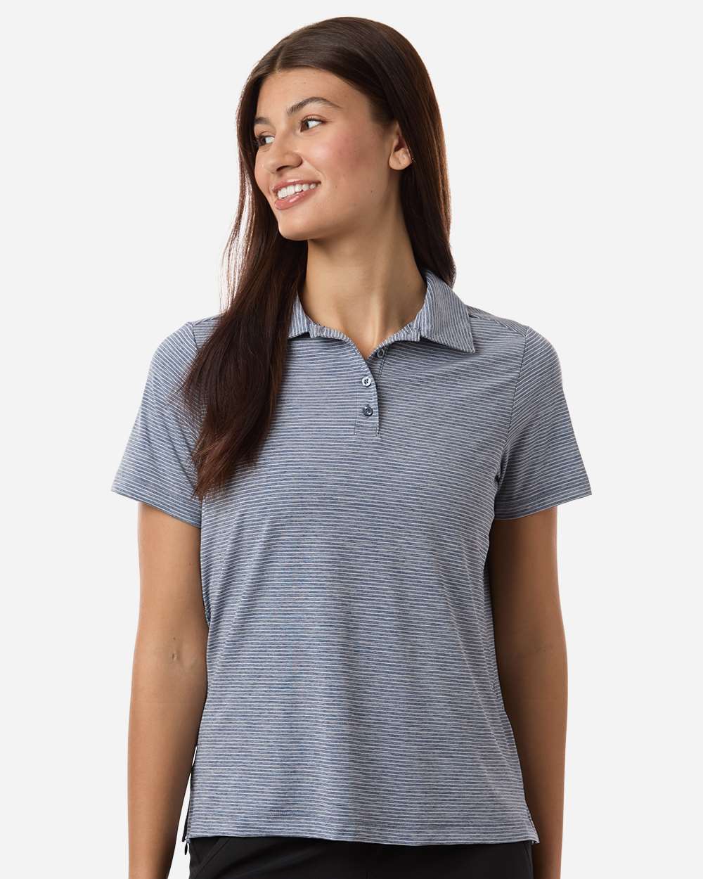 Sport Dark Navy Heather/ White Women's Relay Heathered Stripe Polo - TT125W