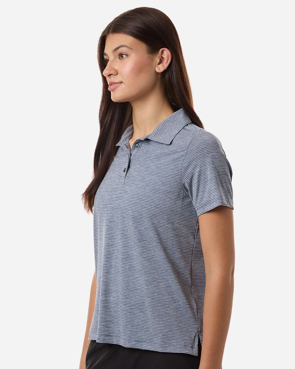 Sport Dark Navy Heather/ White Women's Relay Heathered Stripe Polo - TT125W