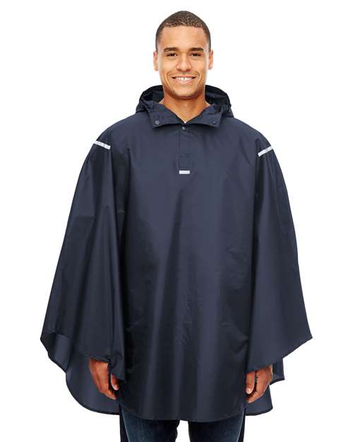 Front View of Sport Dark Navy Unisex Zone Protect Packable Poncho - TT71
