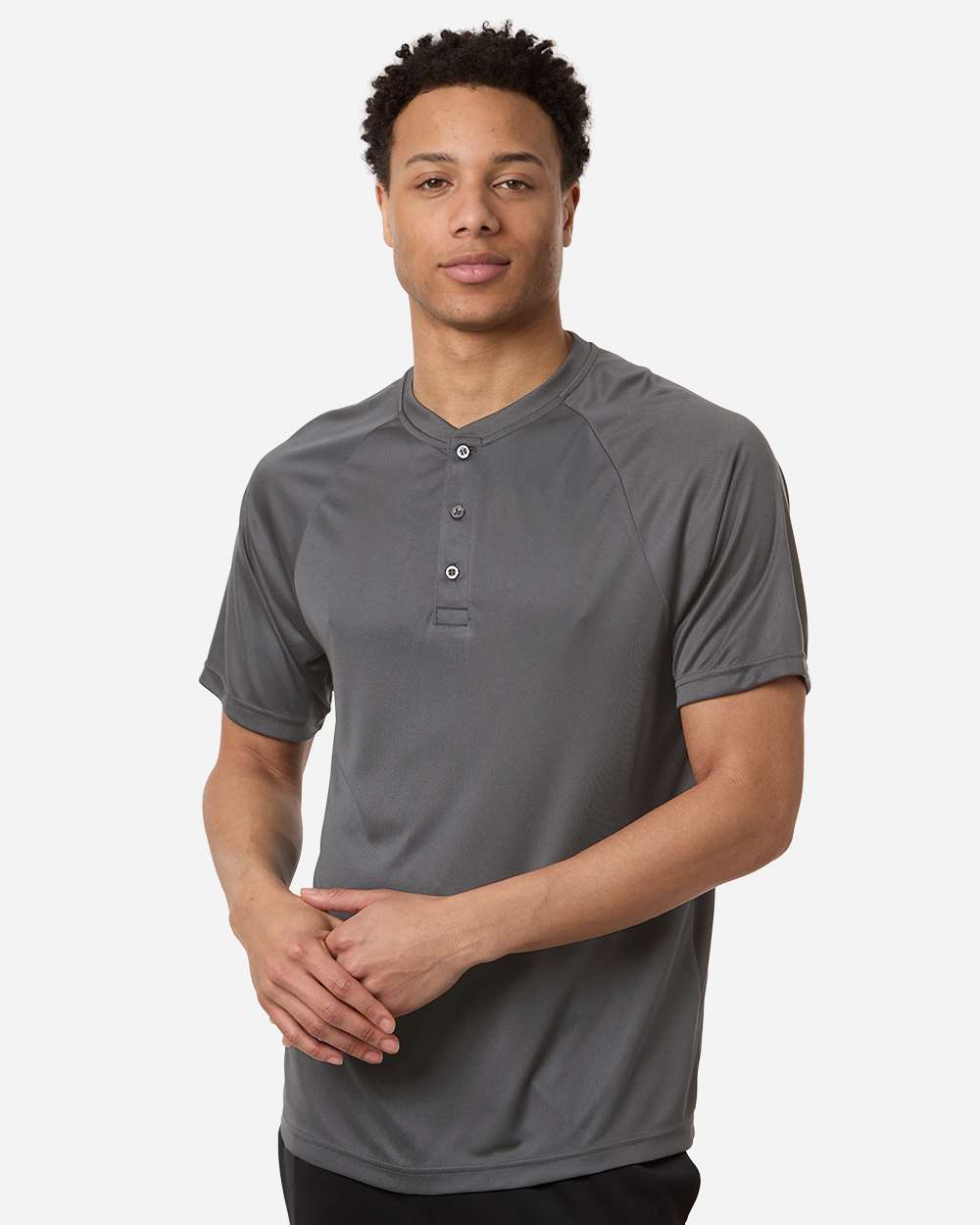 Sport Graphite Men's Zone Performance Henley - TT11HN plain