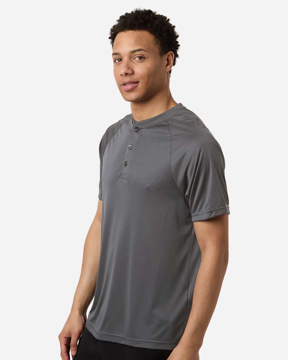 Sport Graphite Men's Zone Performance Henley - TT11HN plain