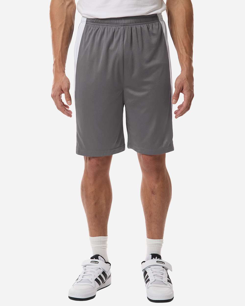 Sport Graphite/ White Unisex Zone Performance Reversible Shorts - TT115B