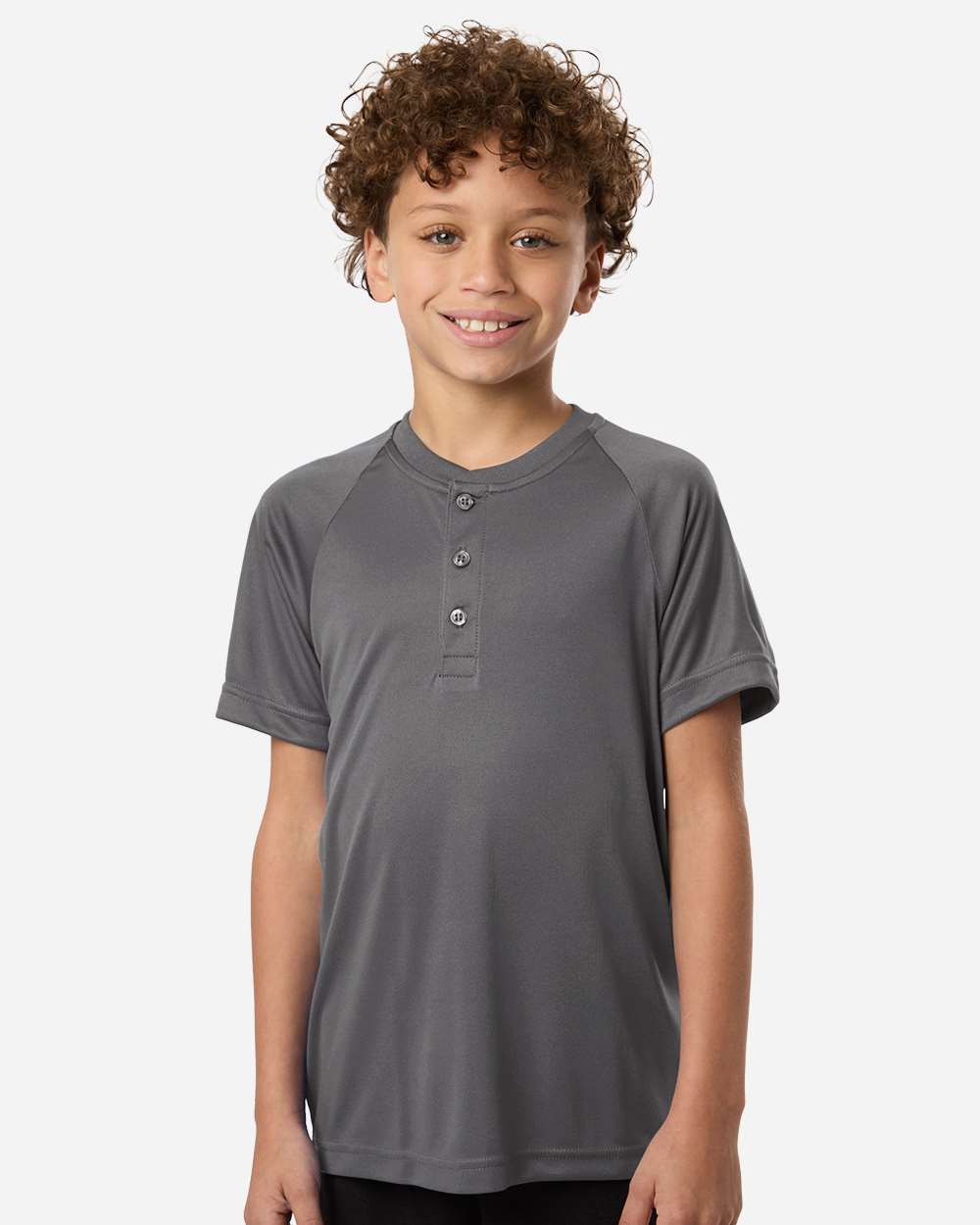 Sport Graphite Youth Zone Performance Henley - TT11HNY plain