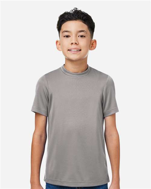 Left View of Sport Graphite Youth Zone Performance Mesh T-Shirt - TT15Y