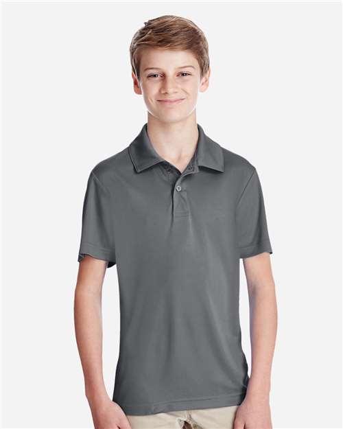 Front View of Sport Graphite Youth Zone Performance Polo - TT51Y