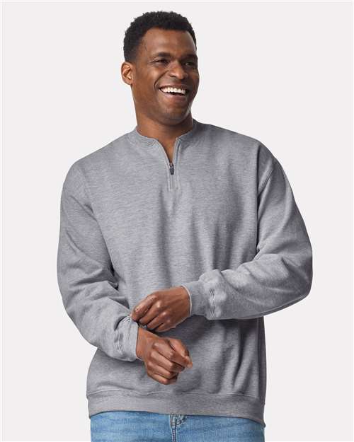 Sport Grey Softstyle® Midweight 1/4 Zip Sweatshirt - SF008