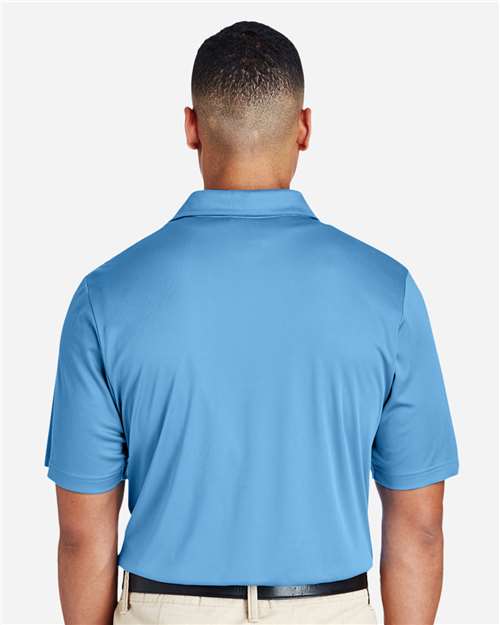 Front View of Sport Light Blue Men's Zone Performance Polo - TT51