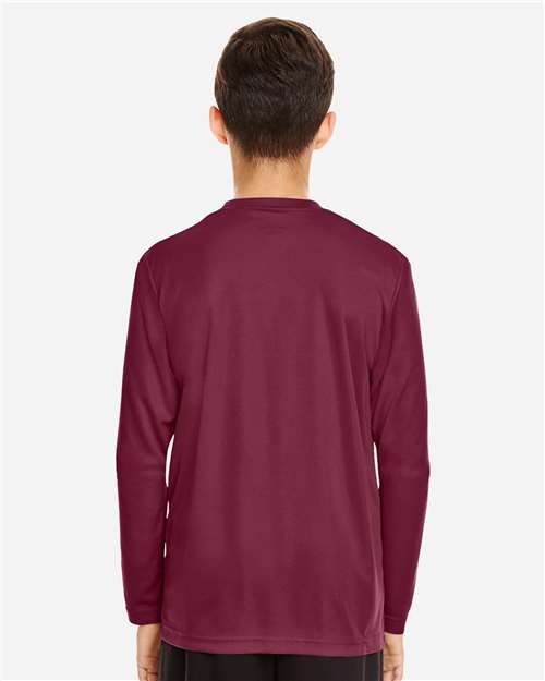 Sport Maroon Youth Zone Performance Long Sleeve T-Shirt - TT11YL