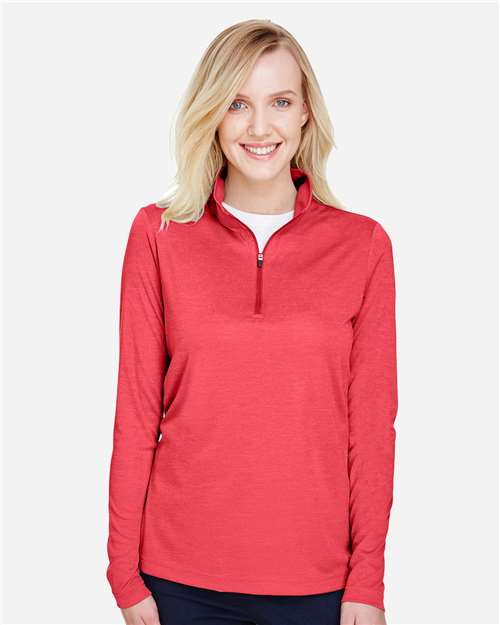 Sport Red Heather Women&#39;s Zone Sonic Heather Performance Quarter-Zip Pullover - TT31HW