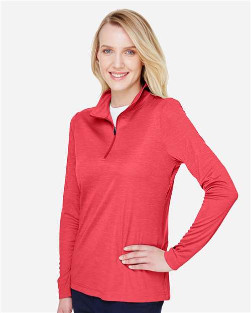 Sport Red Heather Women&#39;s Zone Sonic Heather Performance Quarter-Zip Pullover - TT31HW
