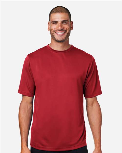Left View of Sport Red Men's Zone Performance Mesh T-Shirt - TT15
