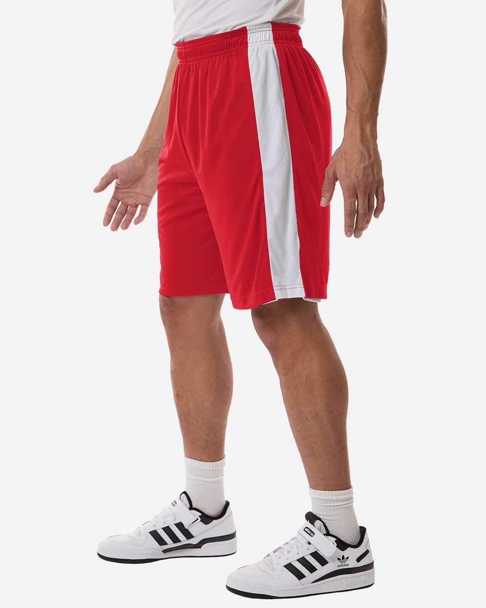 Sport Red/ White Unisex Zone Performance Reversible Shorts - TT115B