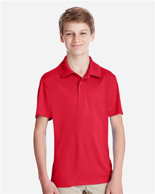 Front View of Sport Red Youth Zone Performance Polo - TT51Y