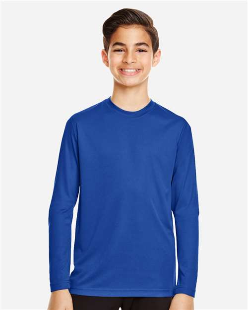 Front View of Sport Royal Youth Zone Performance Long Sleeve T-Shirt - TT11YL