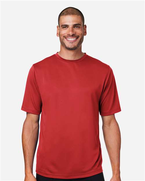 Left View of Sport Scarlet Red Men's Zone Performance Mesh T-Shirt - TT15