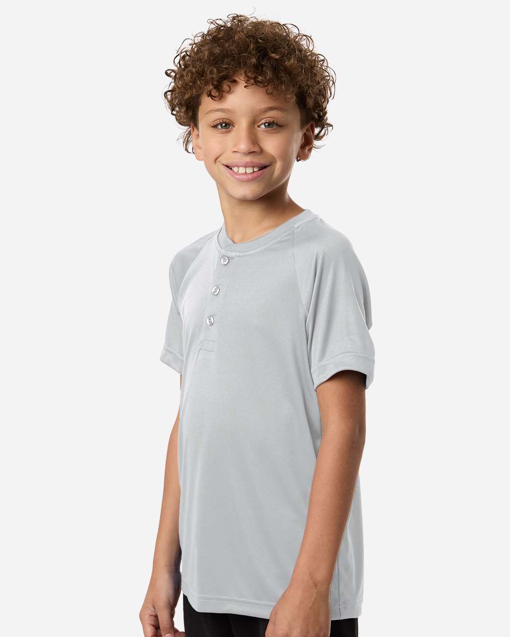 Sport Silver Youth Zone Performance Henley - TT11HNY plain