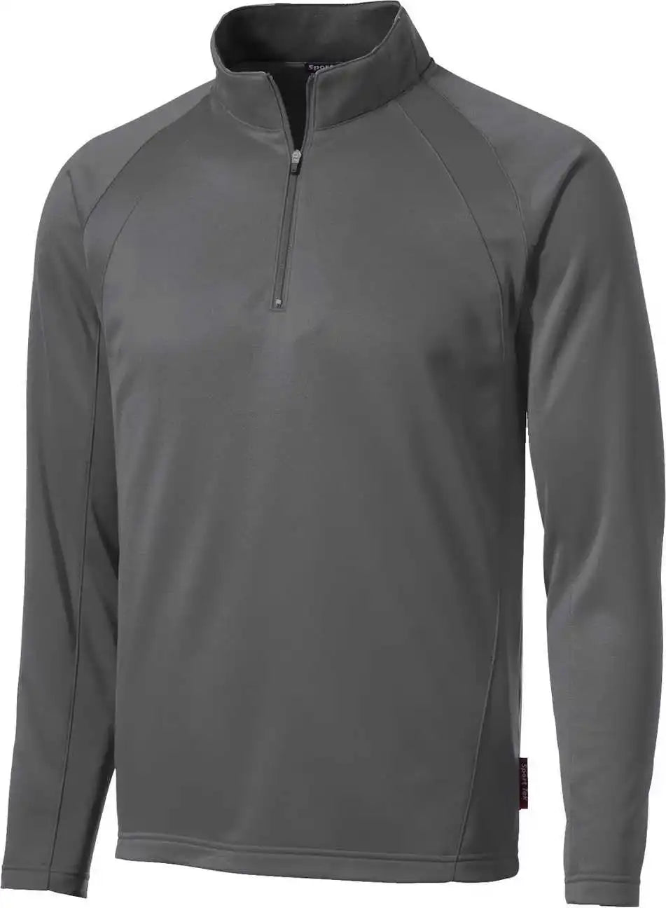 Sport Tek F243 Wick Fleece 1/4 Zip Pullover Dark Smoke Gray Black