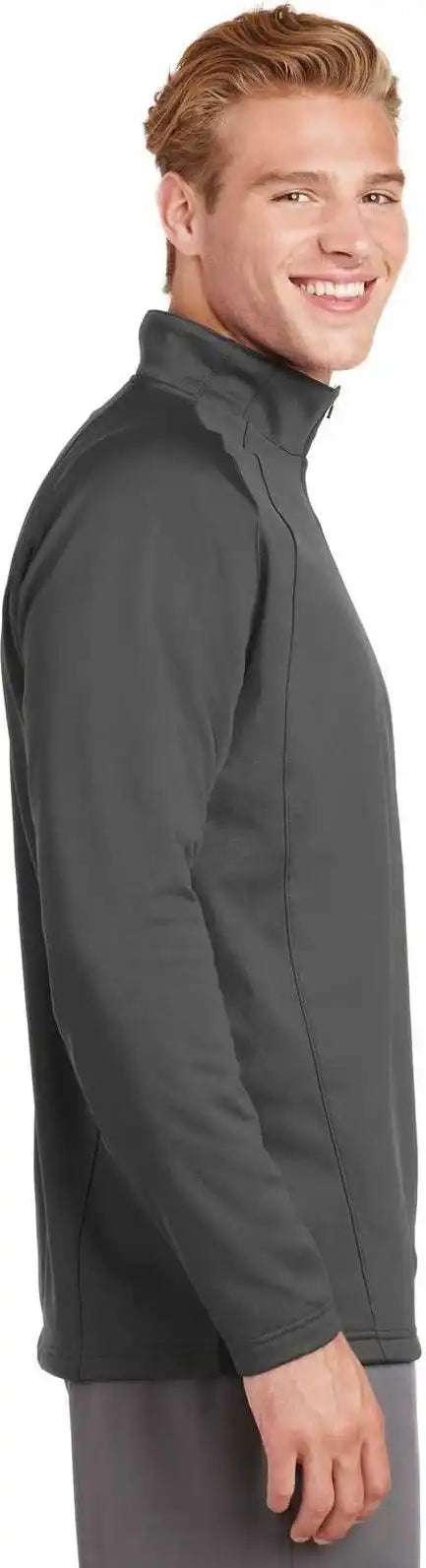 Sport Tek F243 Wick Fleece 1/4 Zip Pullover Dark Smoke Gray Black