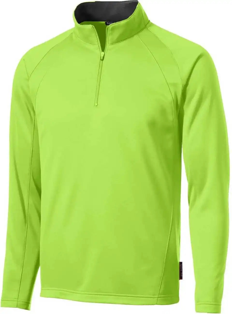 Sport-tek F243 Sport-wick Fleece 1/4-zip Pullover - Lime Shock Black - Adult s