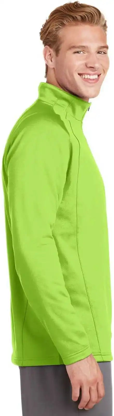Sport-tek F243 Sport-wick Fleece 1/4-zip Pullover - Lime Shock Black - Adult s