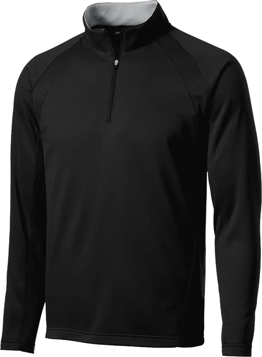 Sport-tek F243 Sport-wick Fleece 1/4-zip Pullover - Black Silver