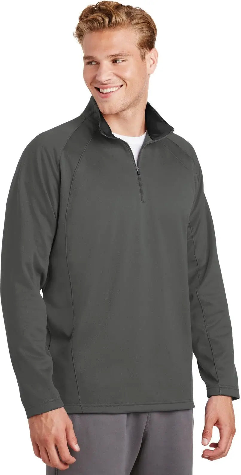 Sport-tek F243 Sport-wick Fleece 1/4-zip Pullover - Dark Smoke Gray Black