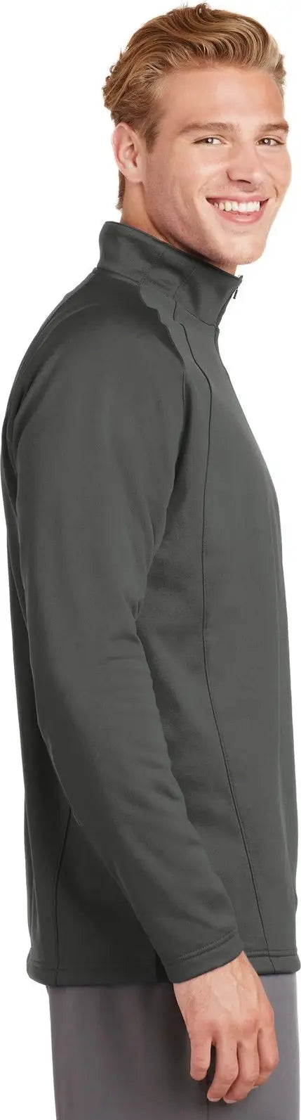 Sport-tek F243 Sport-wick Fleece 1/4-zip Pullover - Dark Smoke Gray Black