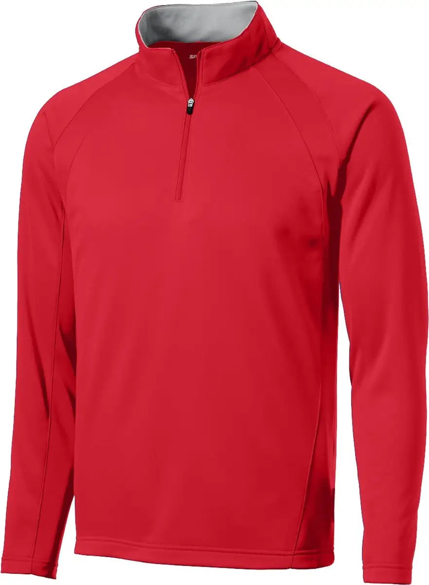 Sport-tek F243 Sport-wick Fleece 1/4-zip Pullover - Deep Red Silver