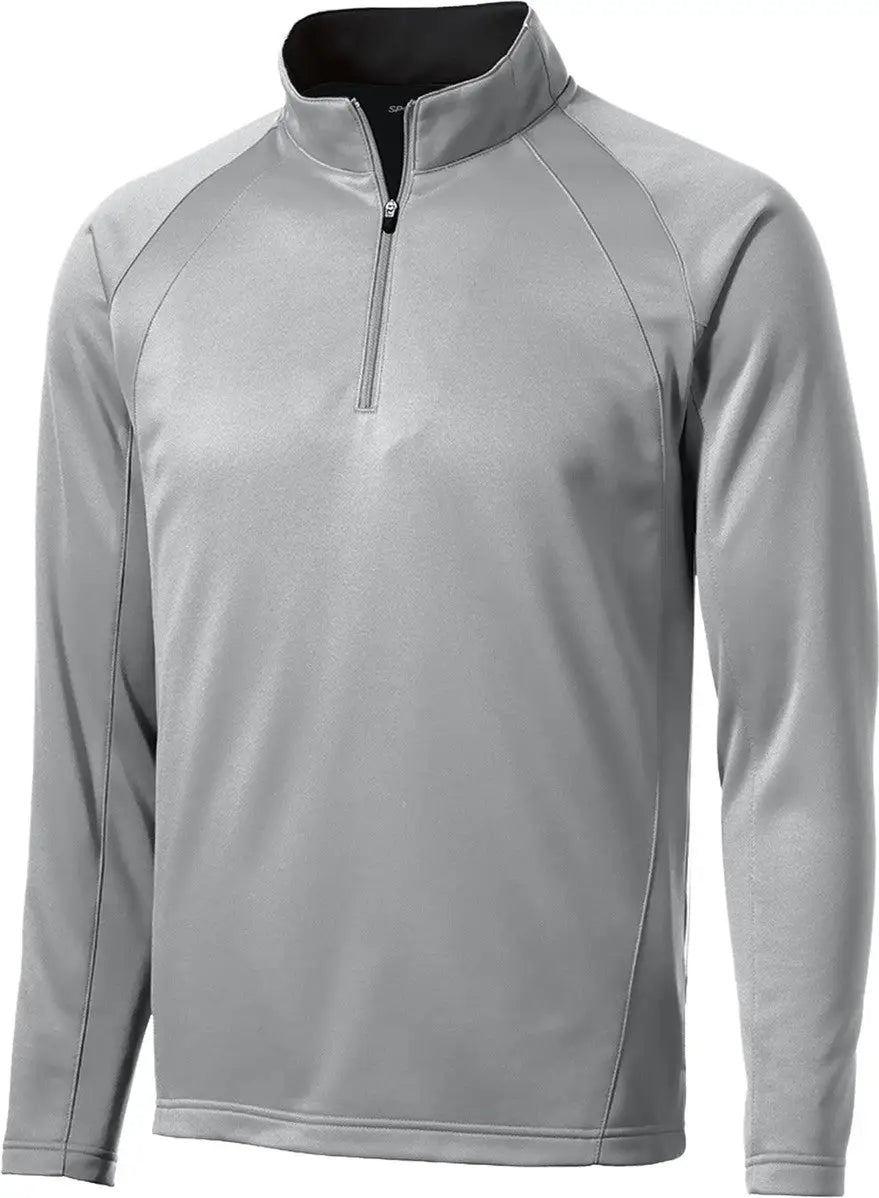Sport-tek F243 Sport-wick Fleece 1/4-zip Pullover - Silver Black