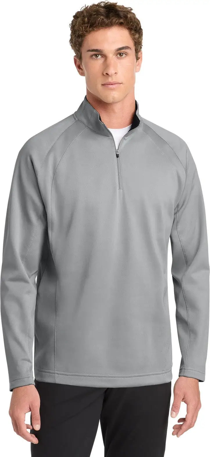 Sport-tek F243 Sport-wick Fleece 1/4-zip Pullover - Silver Black