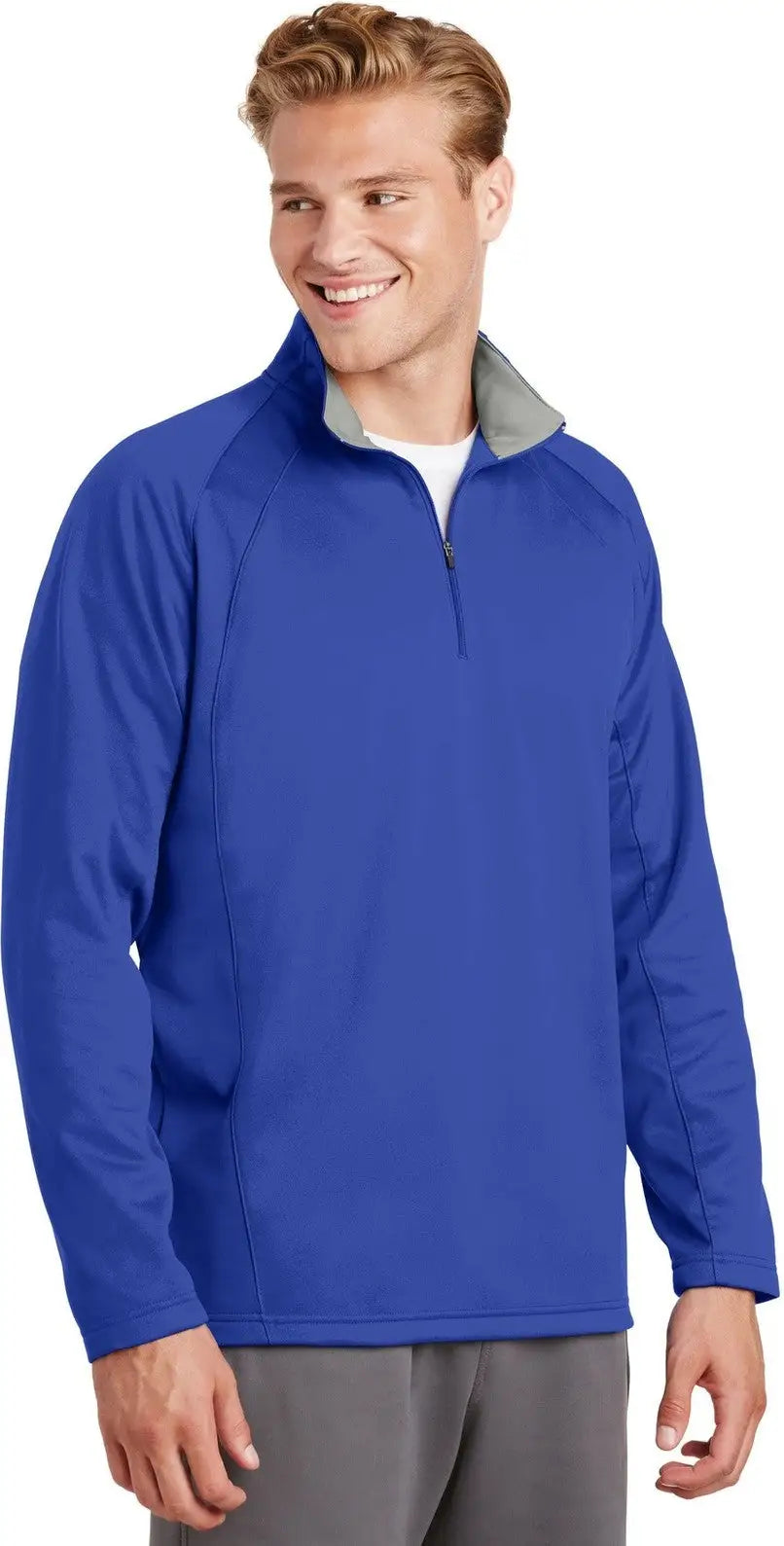 Sport-tek F243 Sport-wick Fleece 1/4-zip Pullover - True Royal Silver