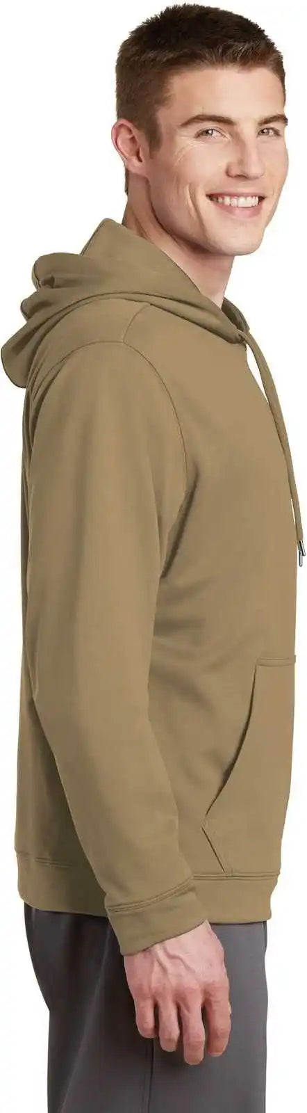 Sport Tek F244 Wick Fleece Hooded Pullover Coyote Brown