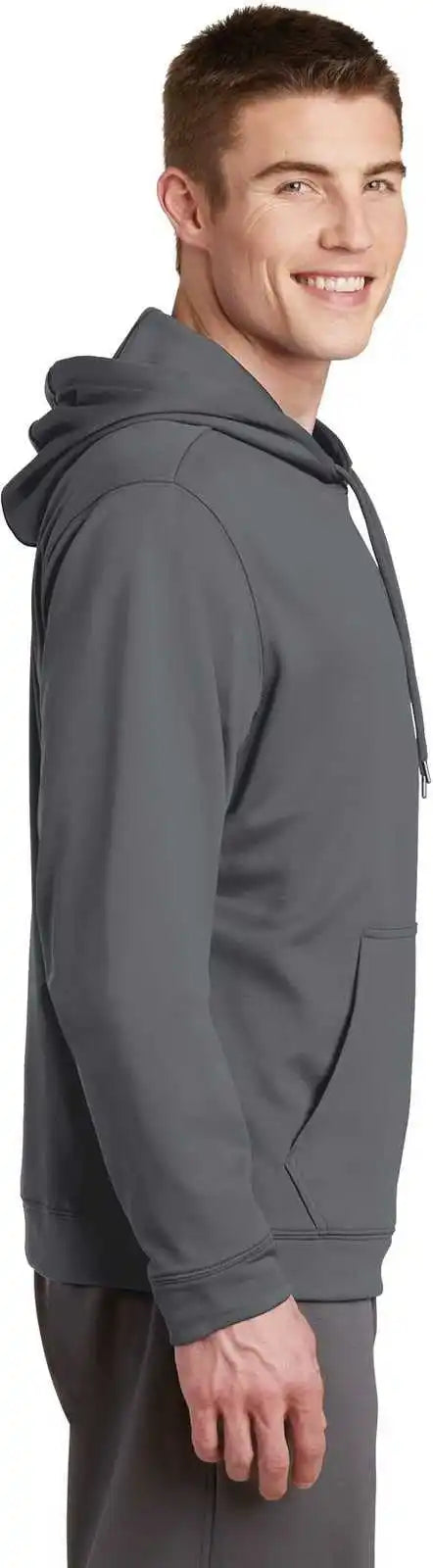 Sport Tek F244 Wick Fleece Hooded Pullover Dark Smoke Gray