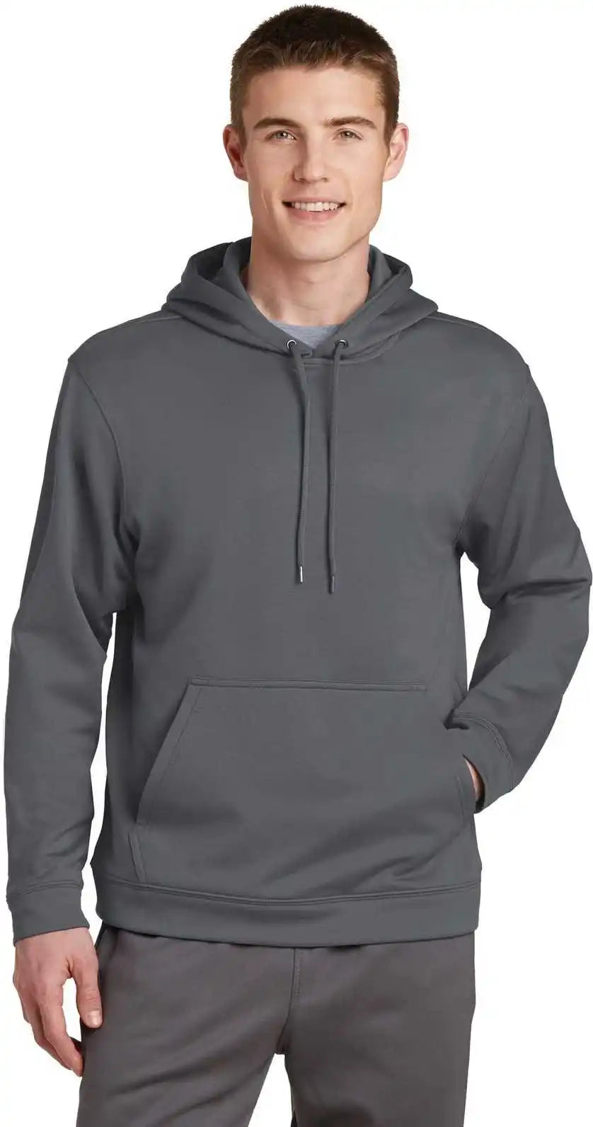 Sport Tek F244 Wick Fleece Hooded Pullover Dark Smoke Gray