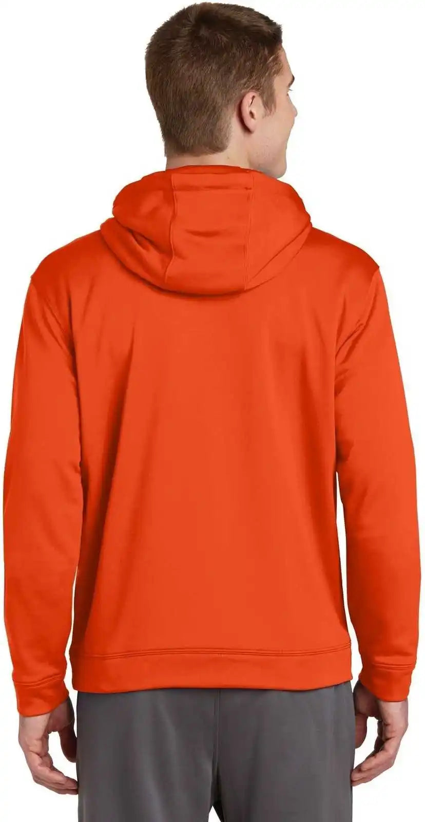 Sport Tek F244 Wick Fleece Hooded Pullover Deep Orange