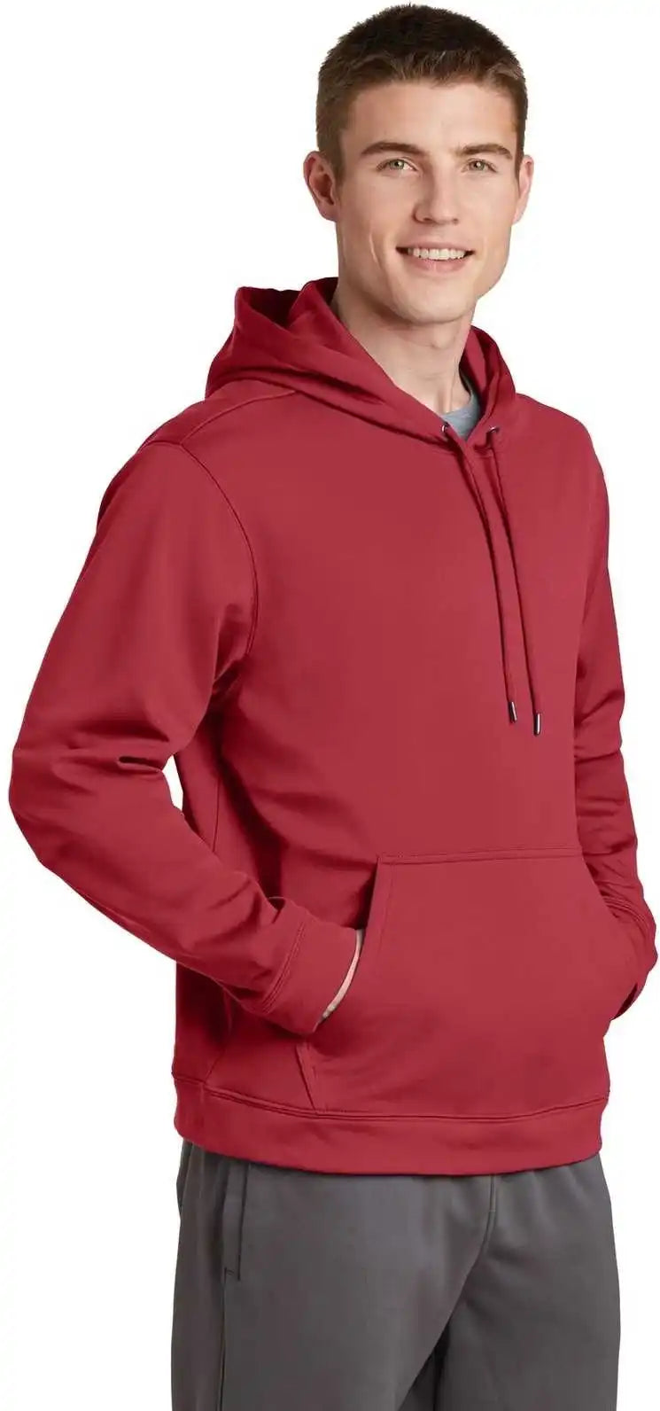 Sport-tek F244 Sport-wick Fleece Hooded Pullover - Deep Red