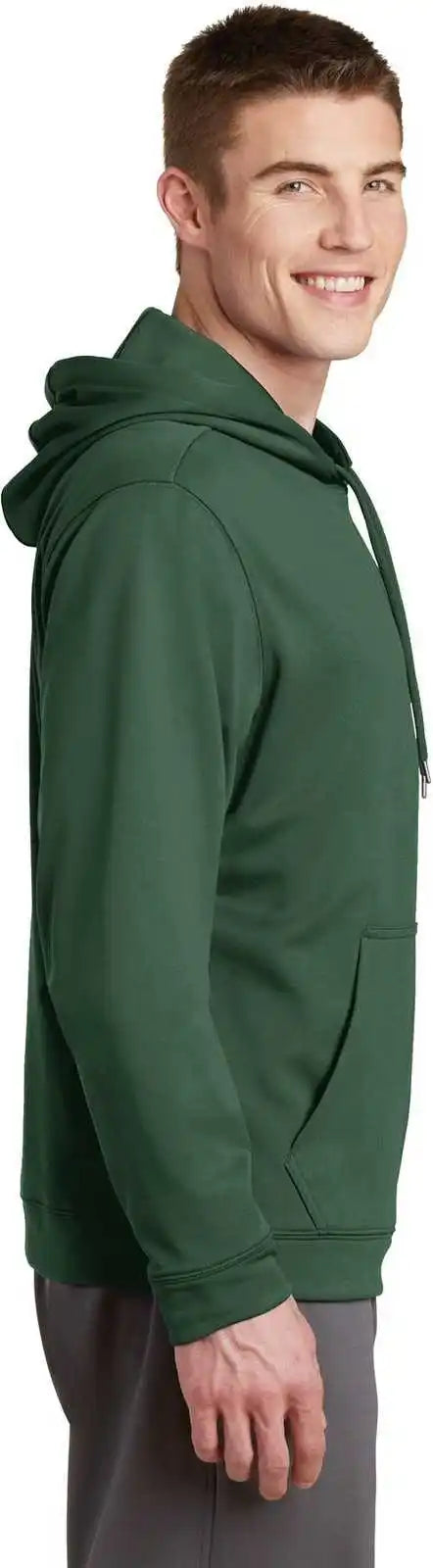 Sport Tek F244 Wick Fleece Hooded Pullover Forest Green