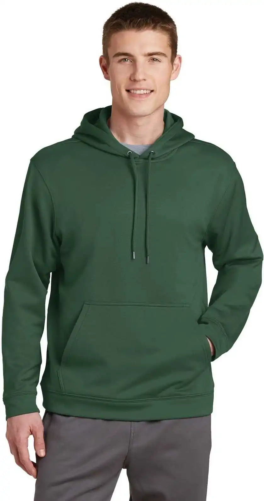 Sport Tek F244 Wick Fleece Hooded Pullover Forest Green