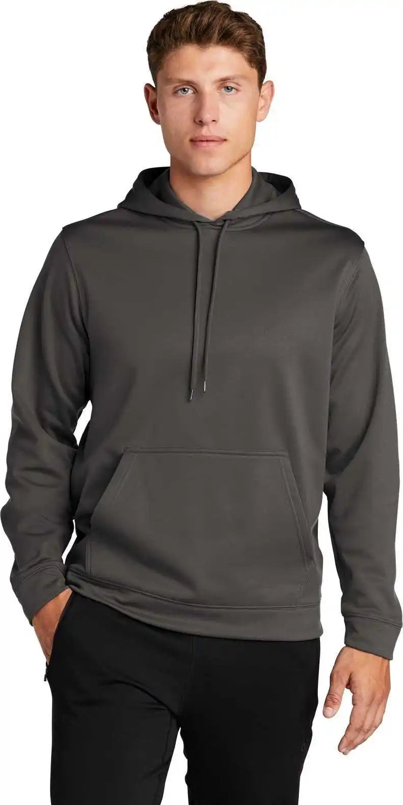 Sport Tek F244 Wick Fleece Hooded Pullover Iron Grey