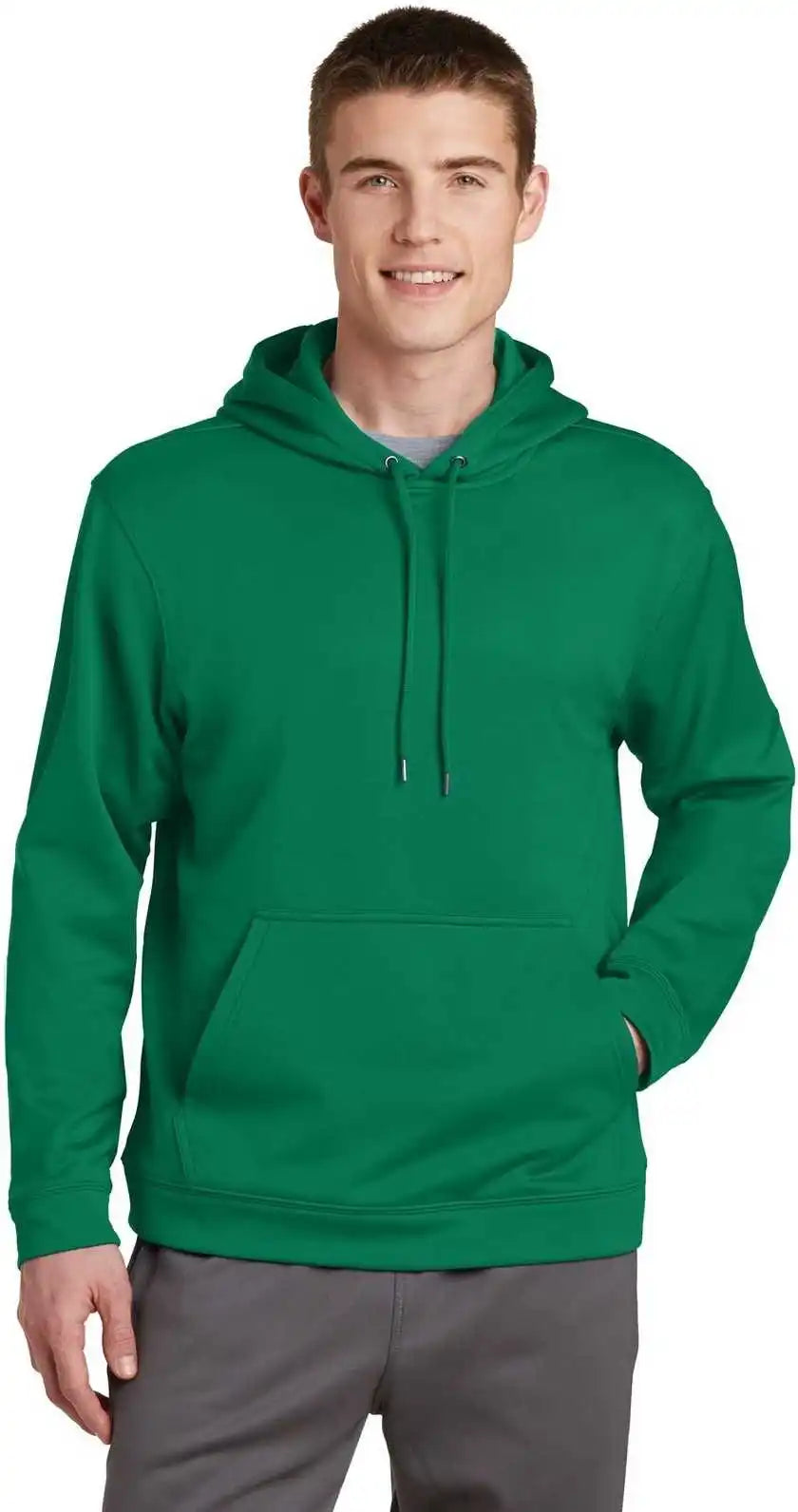 Sport Tek F244 Wick Fleece Hooded Pullover Kelly Green