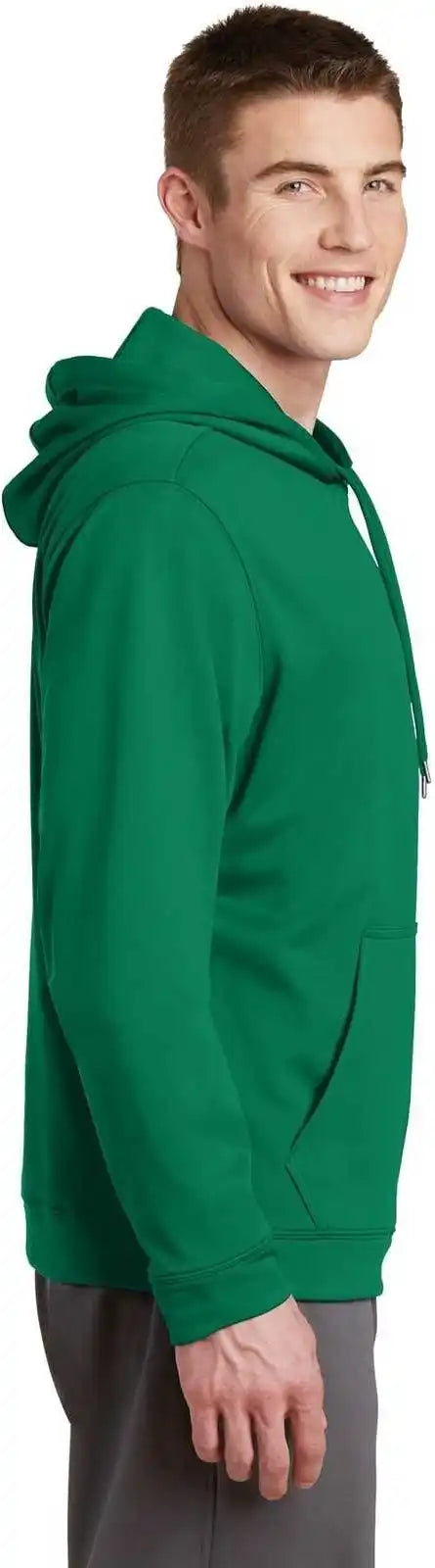 Sport Tek F244 Wick Fleece Hooded Pullover Kelly Green