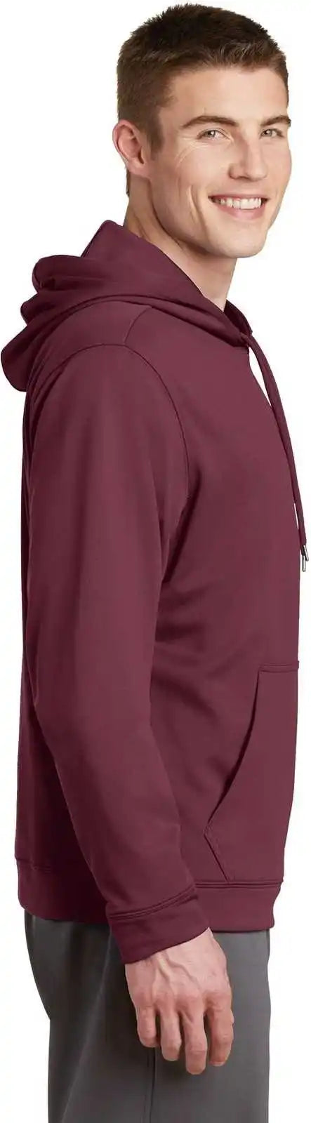 Sport Tek F244 Wick Fleece Hooded Pullover Maroon