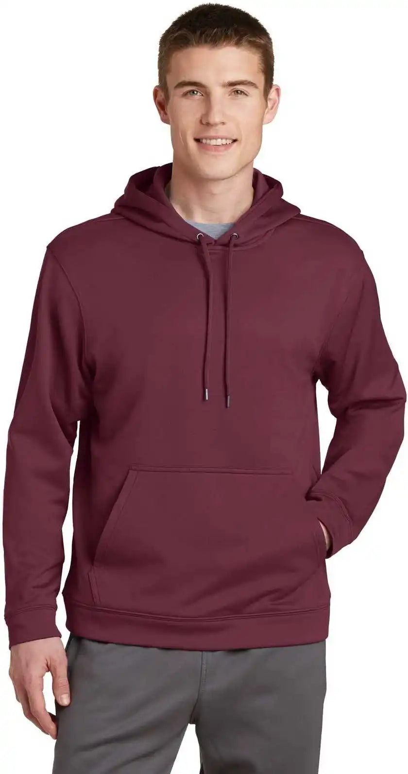 Sport Tek F244 Wick Fleece Hooded Pullover Maroon