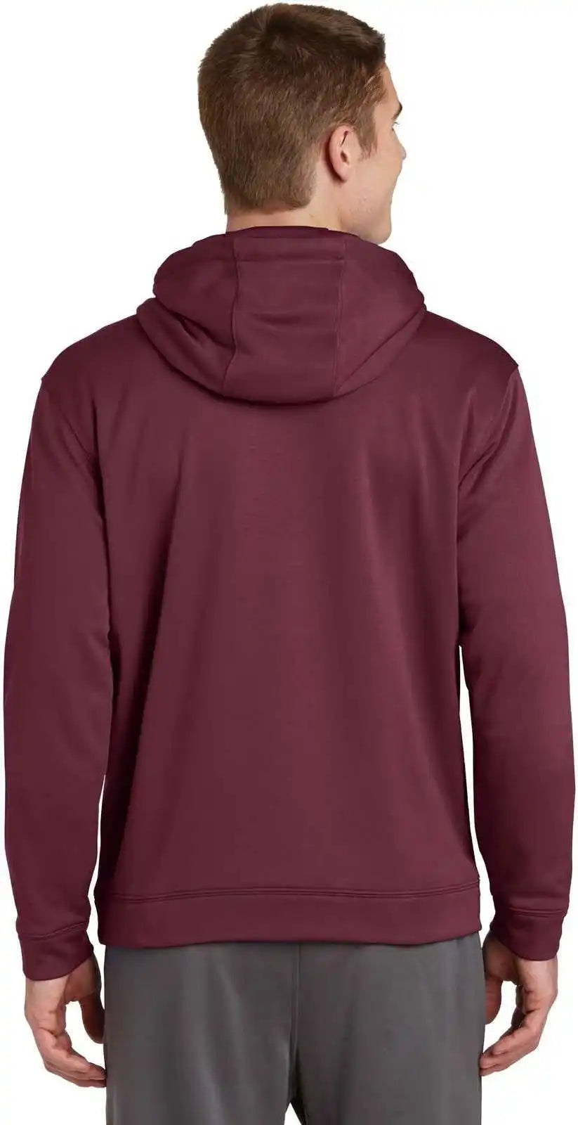 Sport Tek F244 Wick Fleece Hooded Pullover Maroon