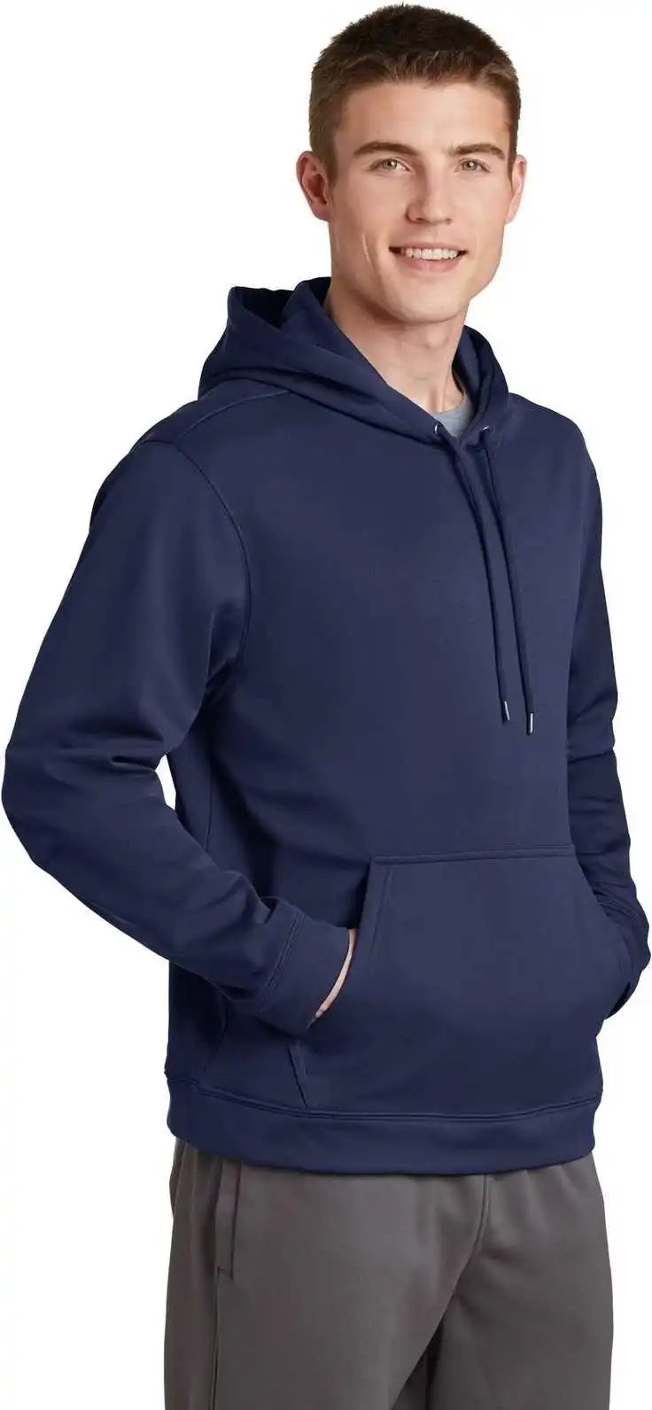Sport Tek F244 Wick Fleece Hooded Pullover Navy
