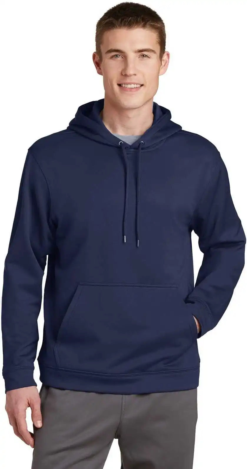 Sport Tek F244 Wick Fleece Hooded Pullover Navy
